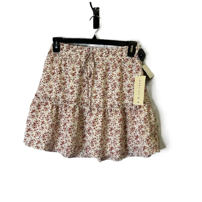 Cream & Red Skirt Mini & Short By Paper Crane, Size: L