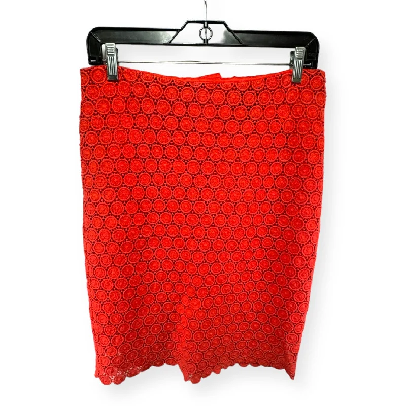 Red Skirt Midi Cynthia Rowley, Size 4