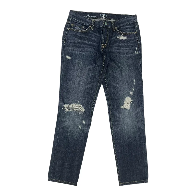 Jeans Boyfriend By Loft In Blue Denim, Size:4