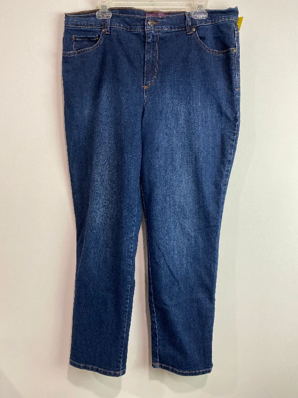 Jeans Straight By Gloria Vanderbilt In Blue Denim, Size: 16