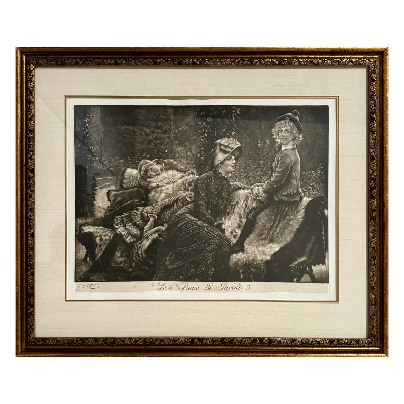 "Le Banc de Jardin" Signed in Plate