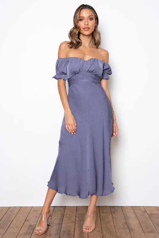 Samantha Dress - Steel Blue