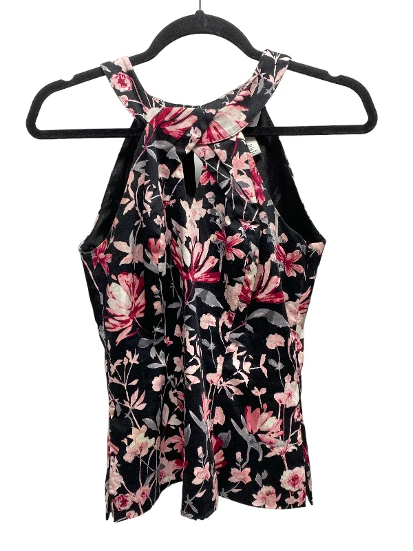 Floral Print Top Sleeveless White House Black Market, Size 2