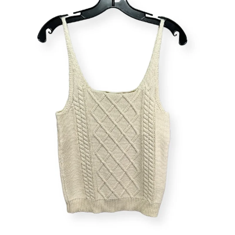 Knit Cream Top Sleeveless Grade & Gather, Size S