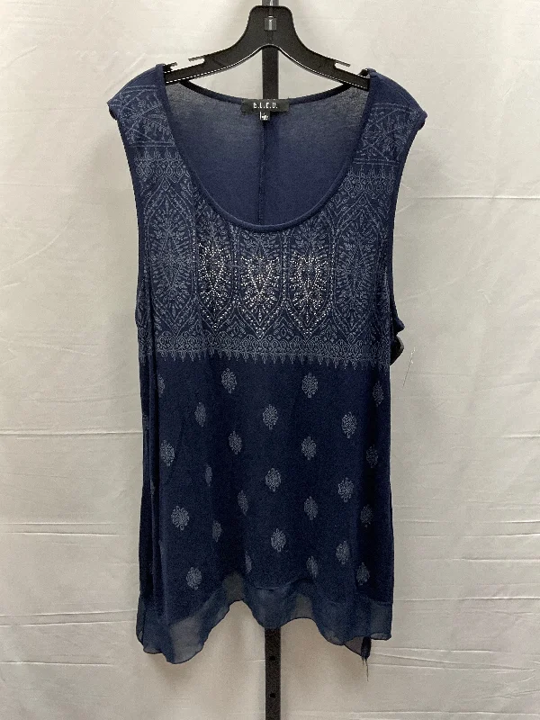 Navy Top Sleeveless Bleu, Size L