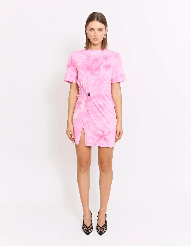 CASPIAN MINI TWIST DRESS | PINK