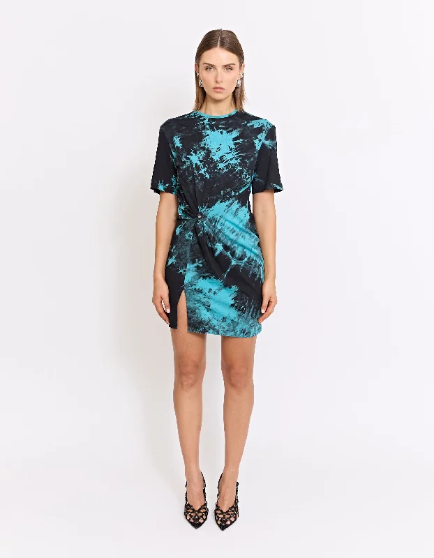 CASPIAN MINI TWIST DRESS | SPLASH