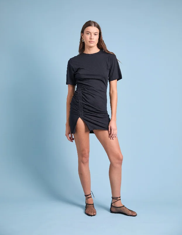 COLMAR ORGANIC COTTON MINI DRESS | BLACK