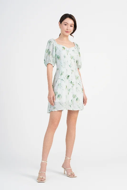 Daphne Floral Sleeved Mini Dress