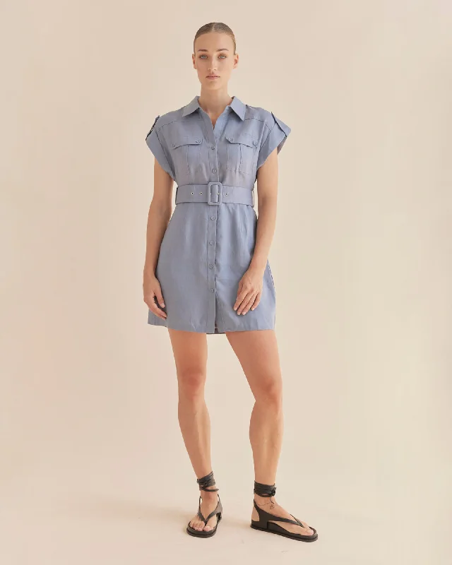 Esra Utility Mini Dress - Lazuli