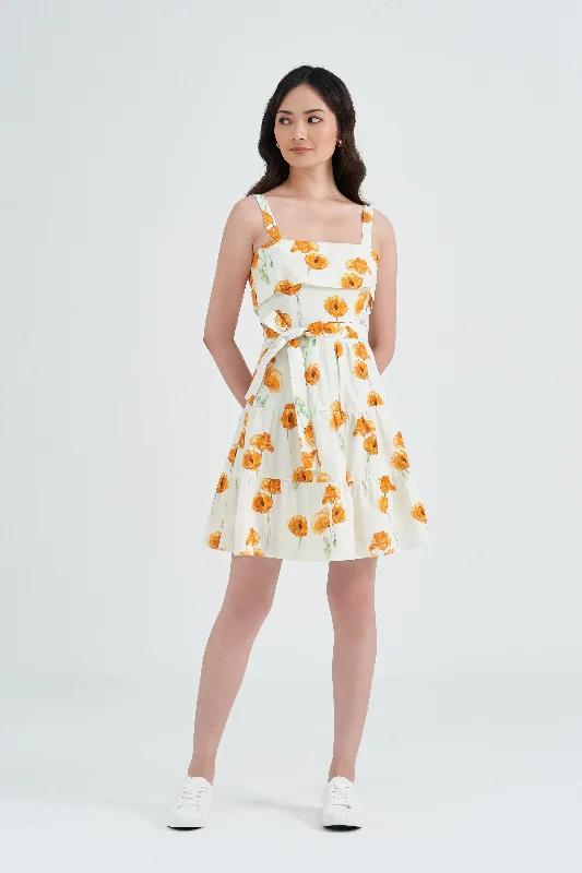 Penny Sash Mini Dress in Joyful Yellow