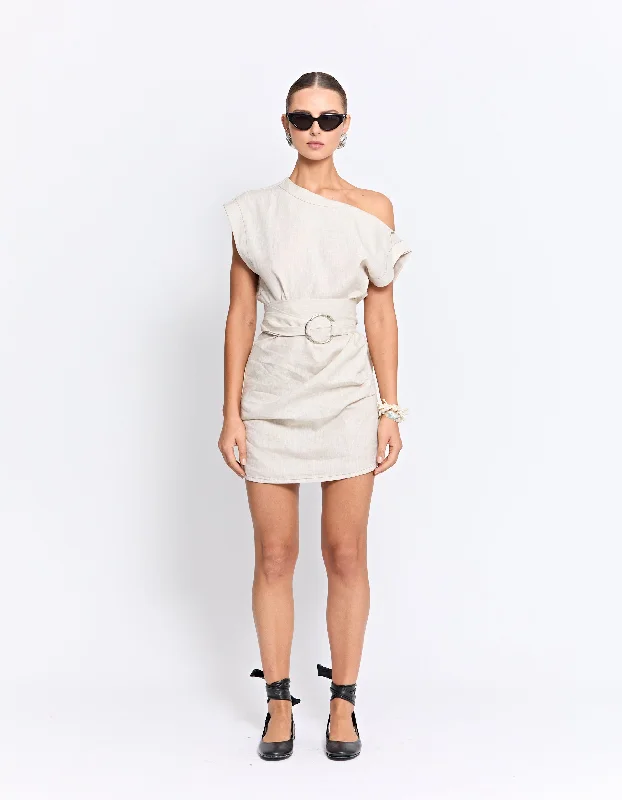 THE VITO MINI DRESS | NATURAL