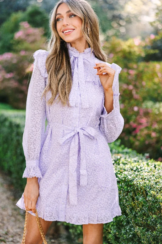 Break Of Dawn Lavender Purple Floral Lace Dress