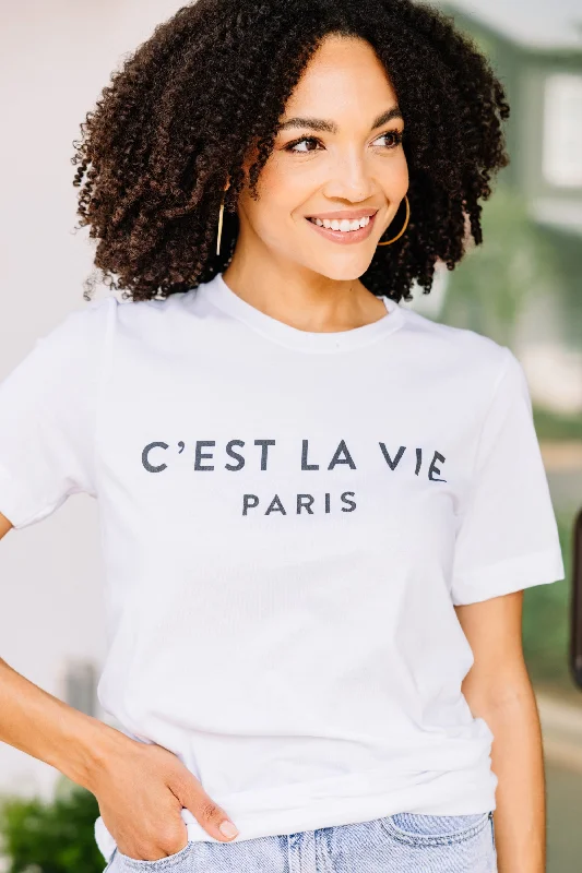 C'est La Vie White Graphic Tee