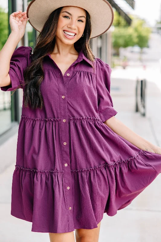 Do What You Love Plum Purple Babydoll Dress