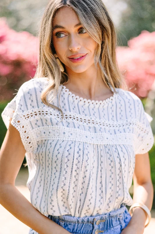 On The Run Off White Crochet Top