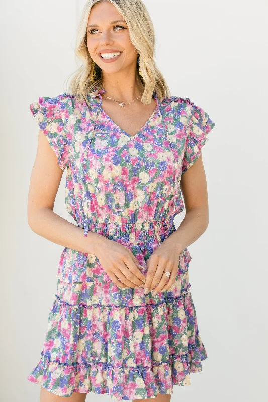 Prove Your Love Pink Ditsy Floral Dress