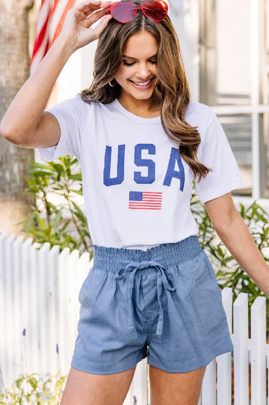 Simply Patriotic White Graphic Tee