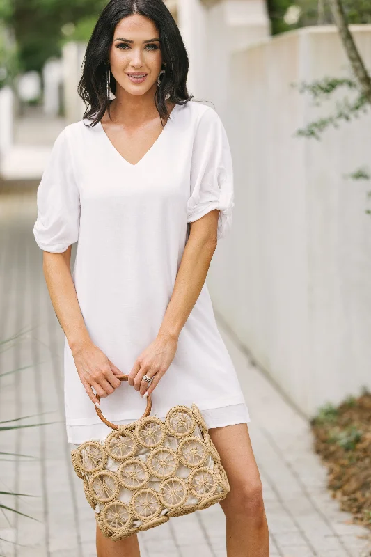 Sweet Moments White Shift Dress