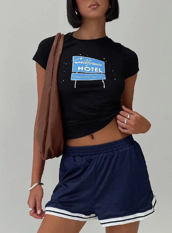 California Motel Tee Washed Charcoal