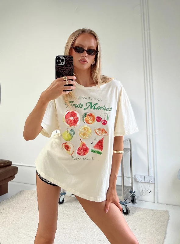 Fruit Market Oversized Tee White