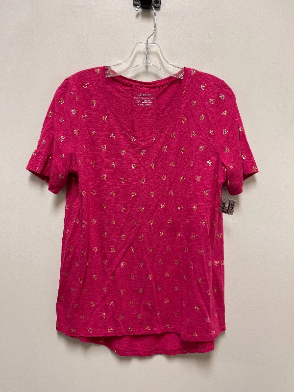 Top Short Sleeve By Chicos In Pink, Size: S