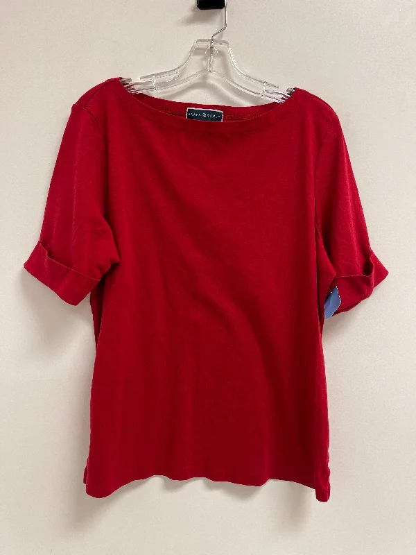 Top Short Sleeve By Karen Scott In Red, Size: Xl