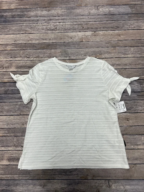 Top Short Sleeve By Liz Claiborne In White, Size: Xl