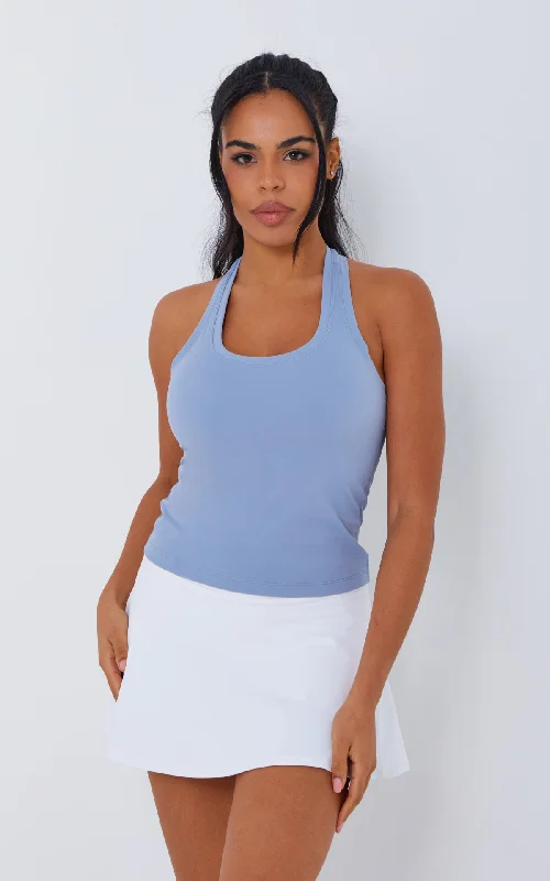 Y-Back Tank in Celestial Blue