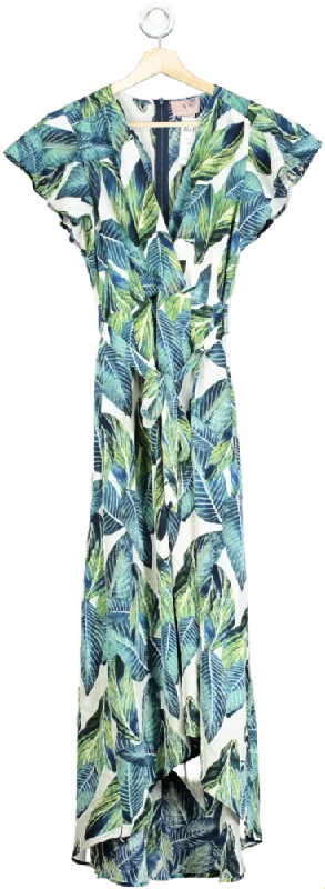 AX Paris Green Leaf Print Maxi Dress UK 8