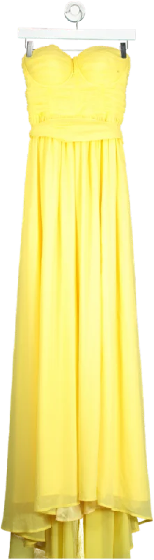 Coast Yellow Strapless Maxi Dress UK 8