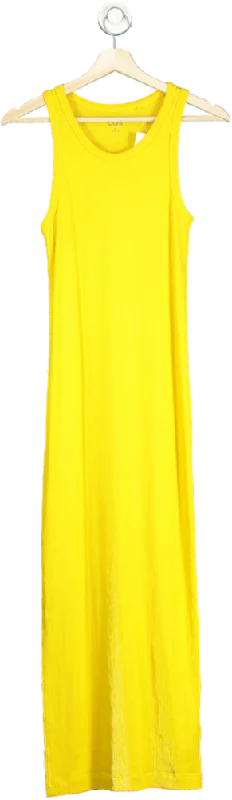 COS Yellow Ribbed Maxi Dress UK S