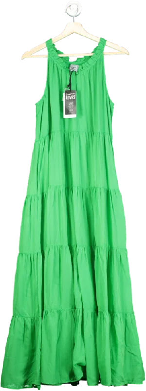 Eleven Loves Green Ruby Tiered Maxi Dress UK M/L