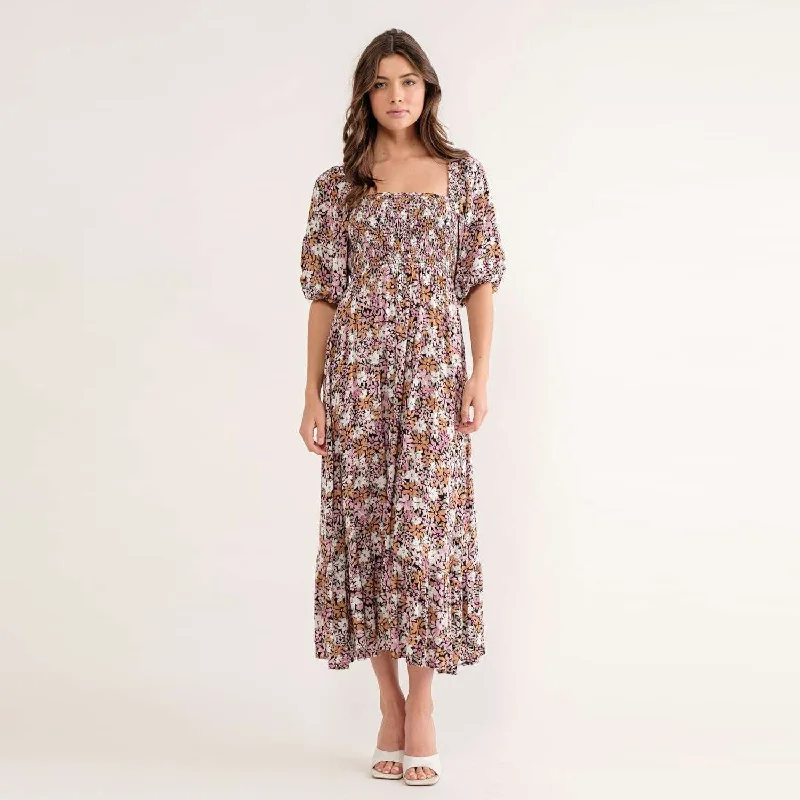 Floral Maxi Dress (Pink)