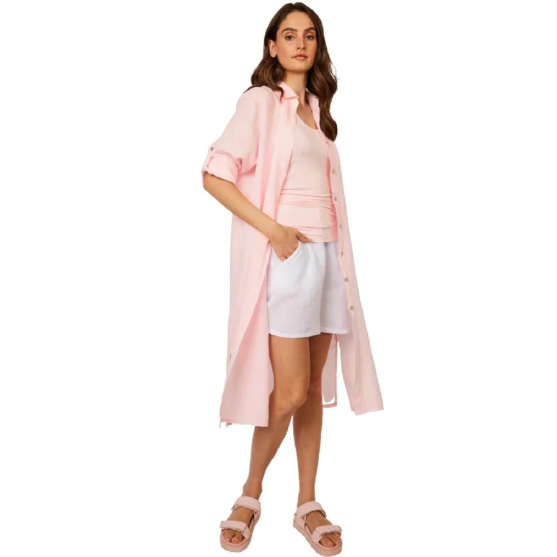 Maxi Linen Blouse Dress (Petal)