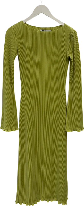 NA-KD Green Long Sleeve Maxi Dress UK XXS