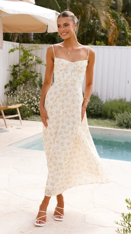 Rahima Maxi Dress - Yellow Floral