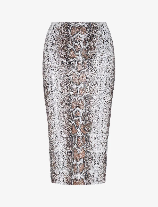 Sequin Animal Midi Skirt