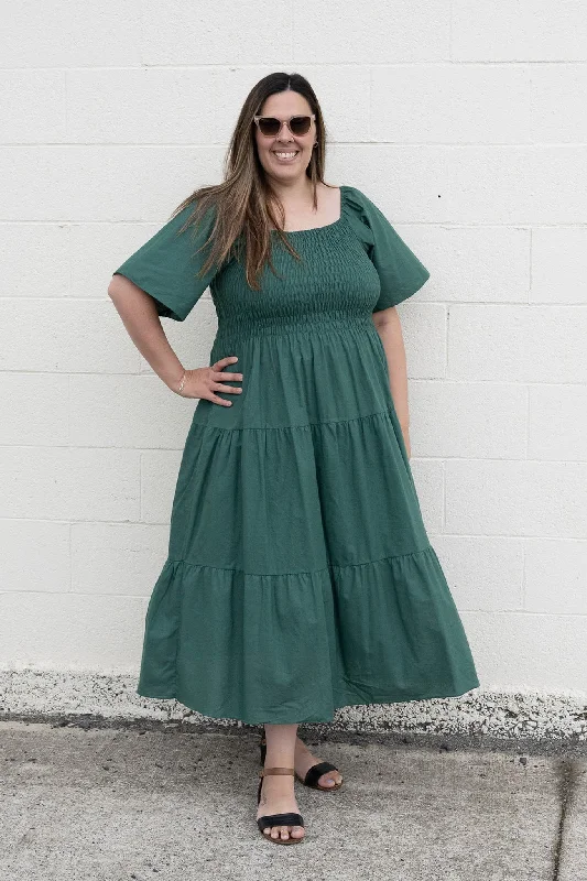 Shirred Bust Soph Maxi - Emerald Green