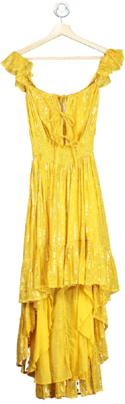 Sundress Yellow Sequin Maxi Dress UK XS/S