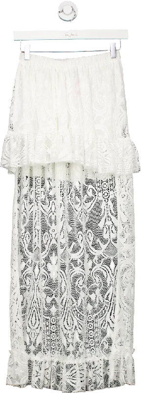 Zack White Lace Maxi Skirt UK S