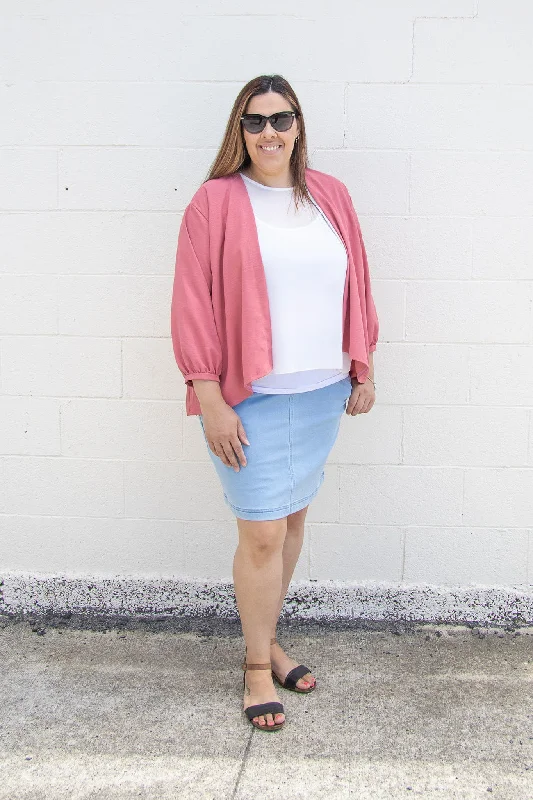 Open Front Jacket - Coral