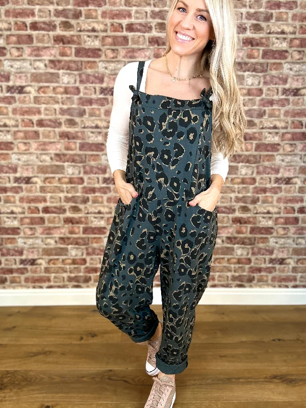 Leopard Jersey Dungaree