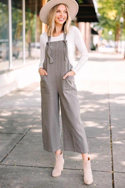 Have A Little Fun Charcoal Gray Jumpsuit