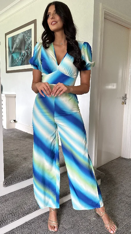 Nikita Blue Ombre V Neck Jumpsuit