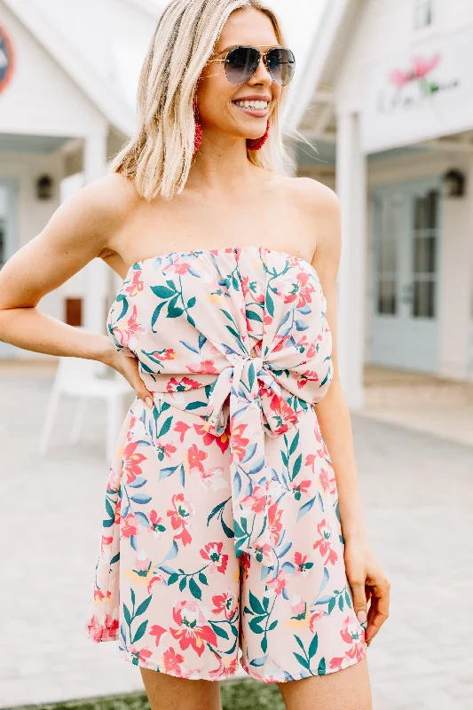 Run Into You Blush Pink Floral Romper